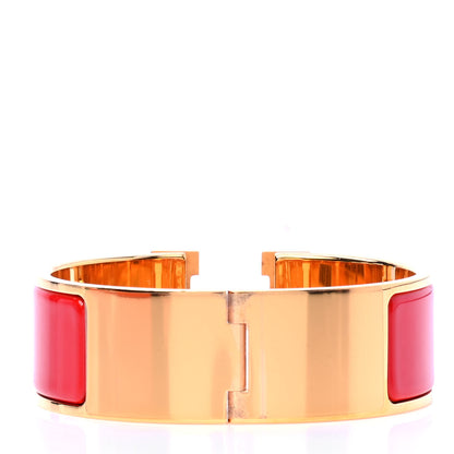 Hermes Enamel Wide Clic Clac H Bracelet PM Rouge Vif 2 of 6