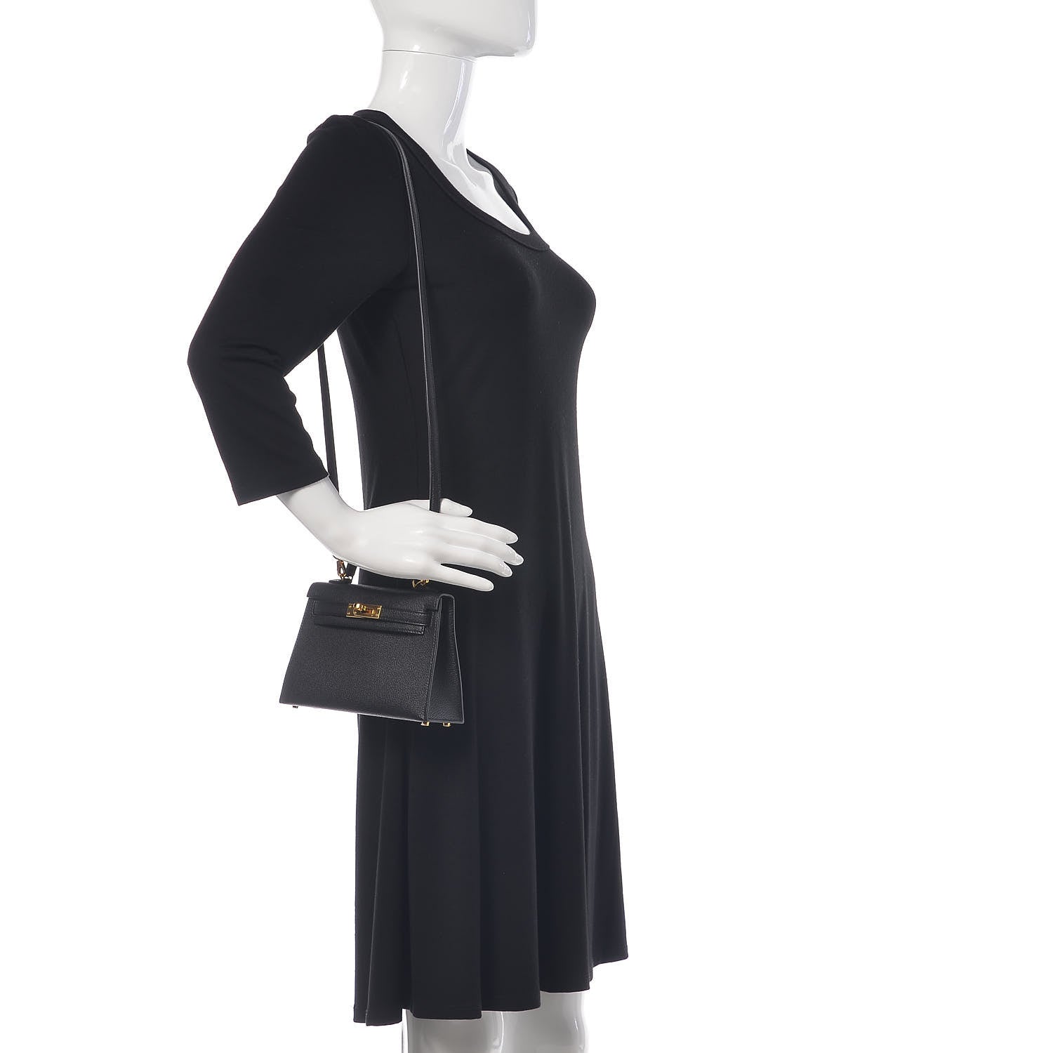 Hermes Chevre Mysore Mini Kelly Sellier 20 Black 2 of 25