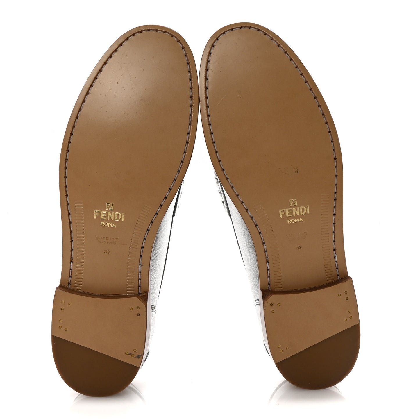 Metallic Vitello Womens O'Lock Loafers 39 Argento