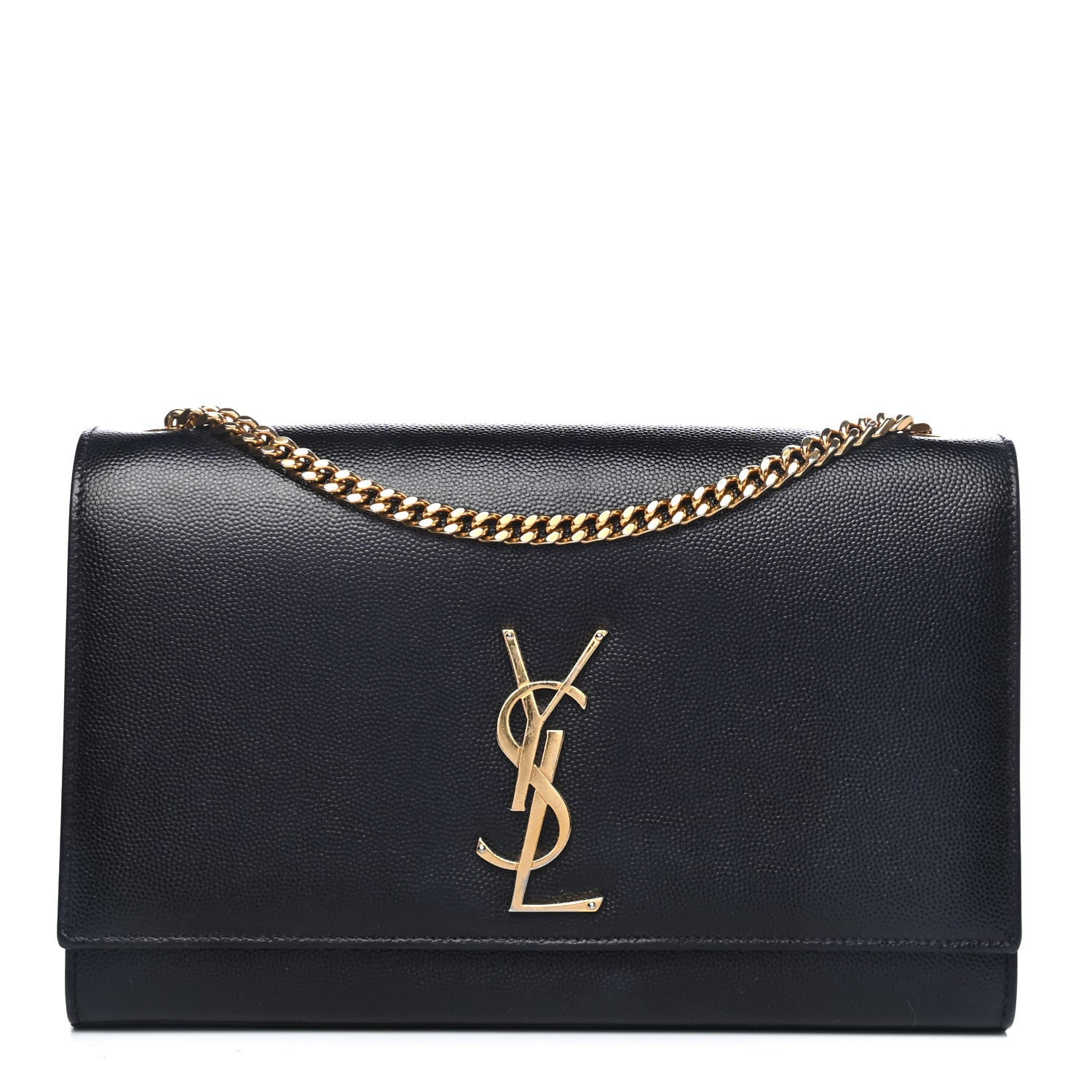 Saint Laurent Grain De Poudre Medium Classic Monogram Kate Satchel Black 1 of 4