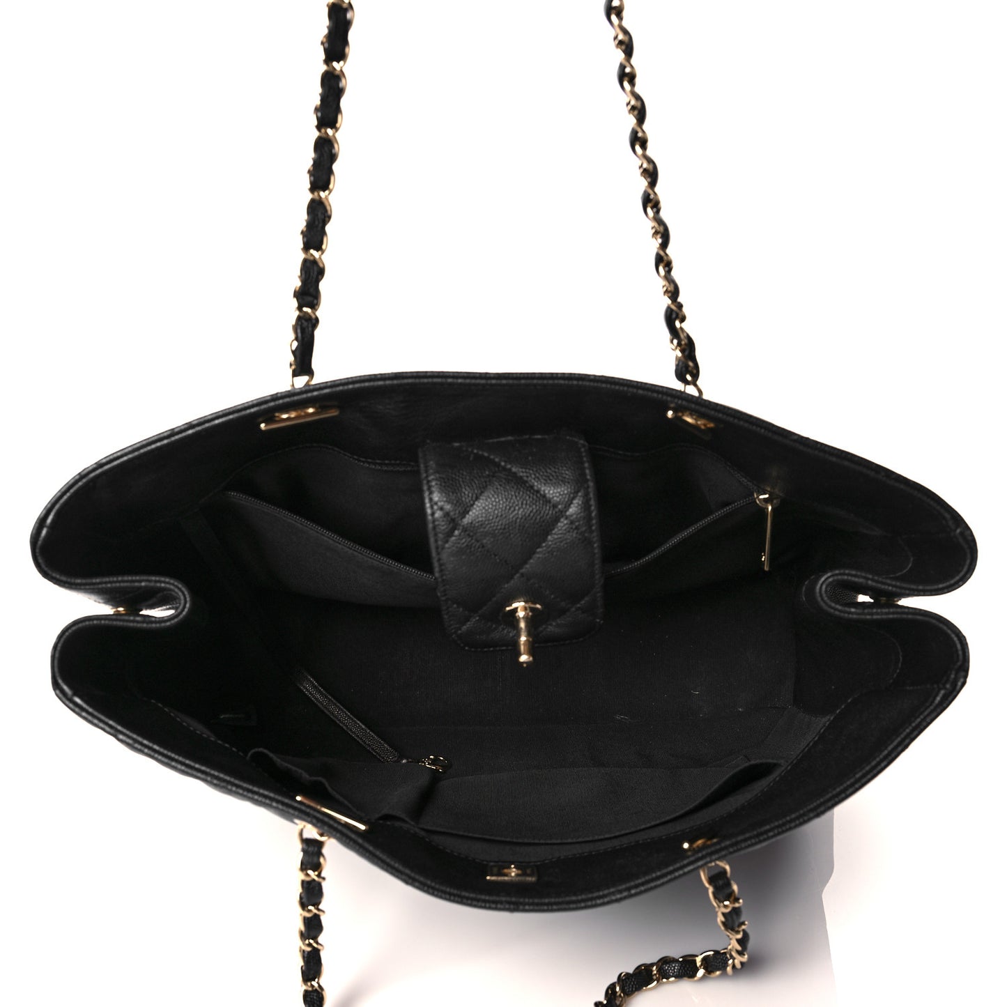 Caviar Quilted Timeless Tote Black