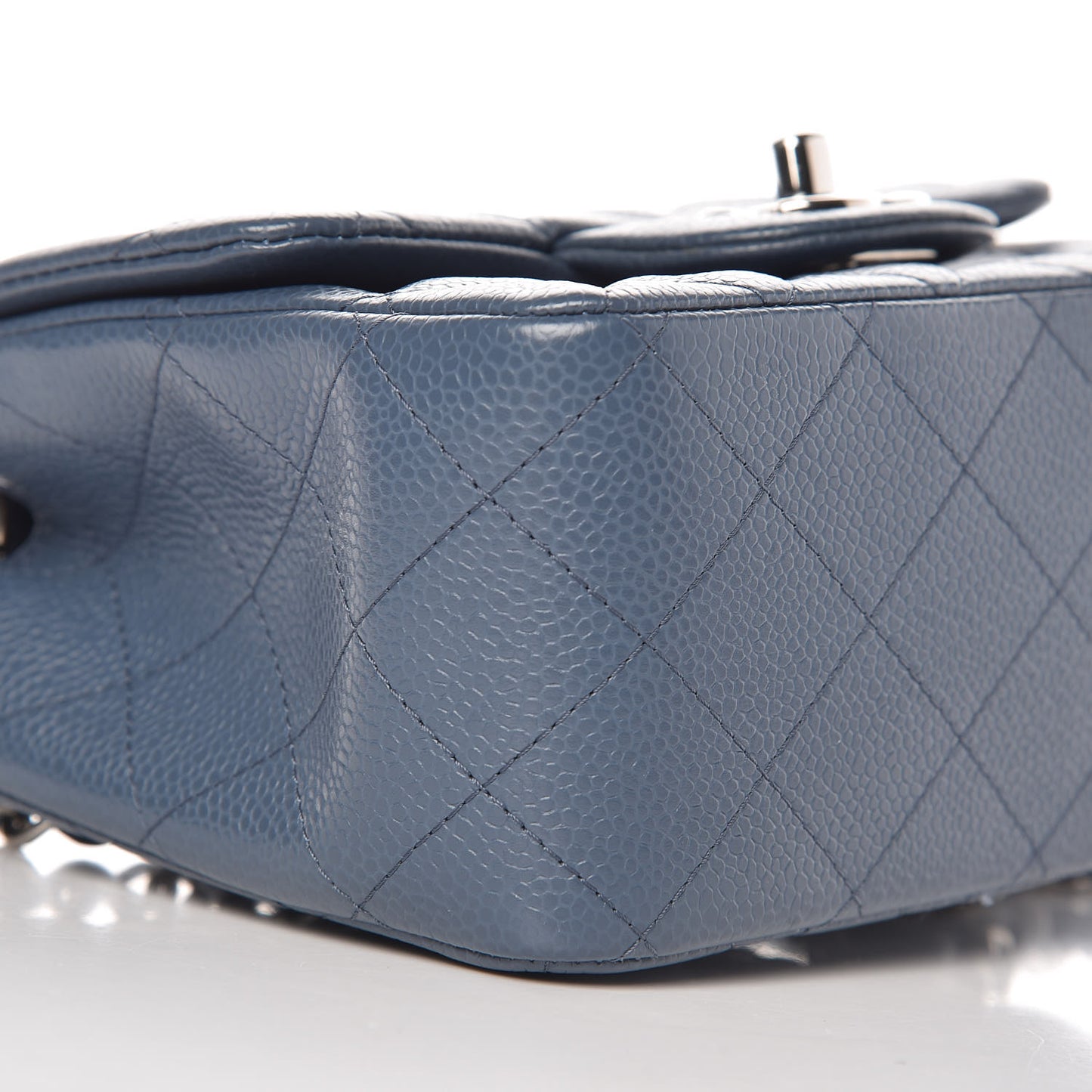 Caviar Quilted Mini Square Flap Blue