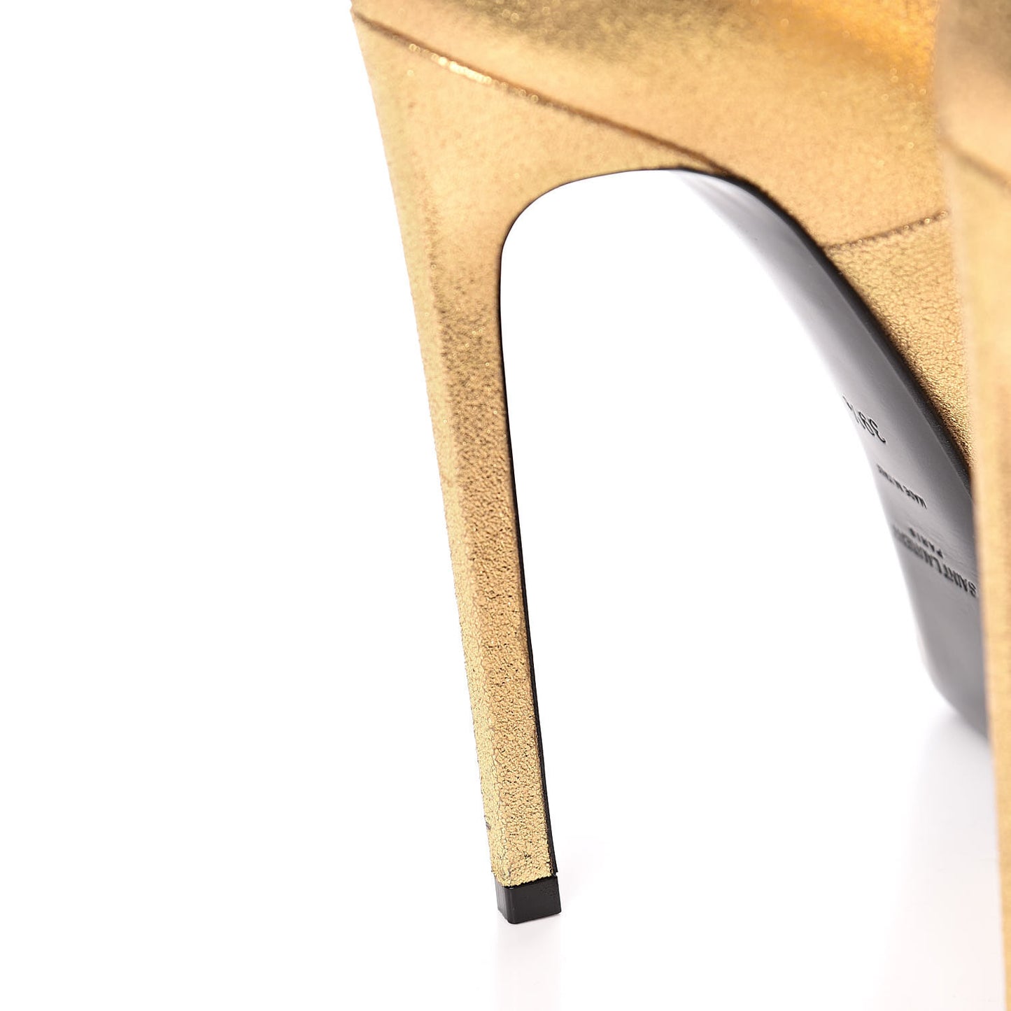 Metallic Grained Calfskin Janis 105 D'Orsay Pumps 39.5 Black Gold