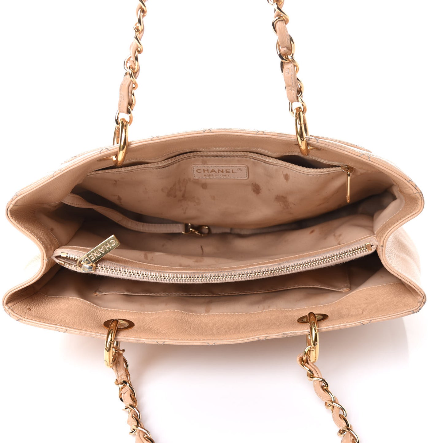 Caviar Quilted Grand Shopping Tote GST Beige Clair