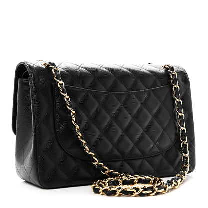 Chanel Caviar Quilted Jumbo Double Flap Black 3 of 11