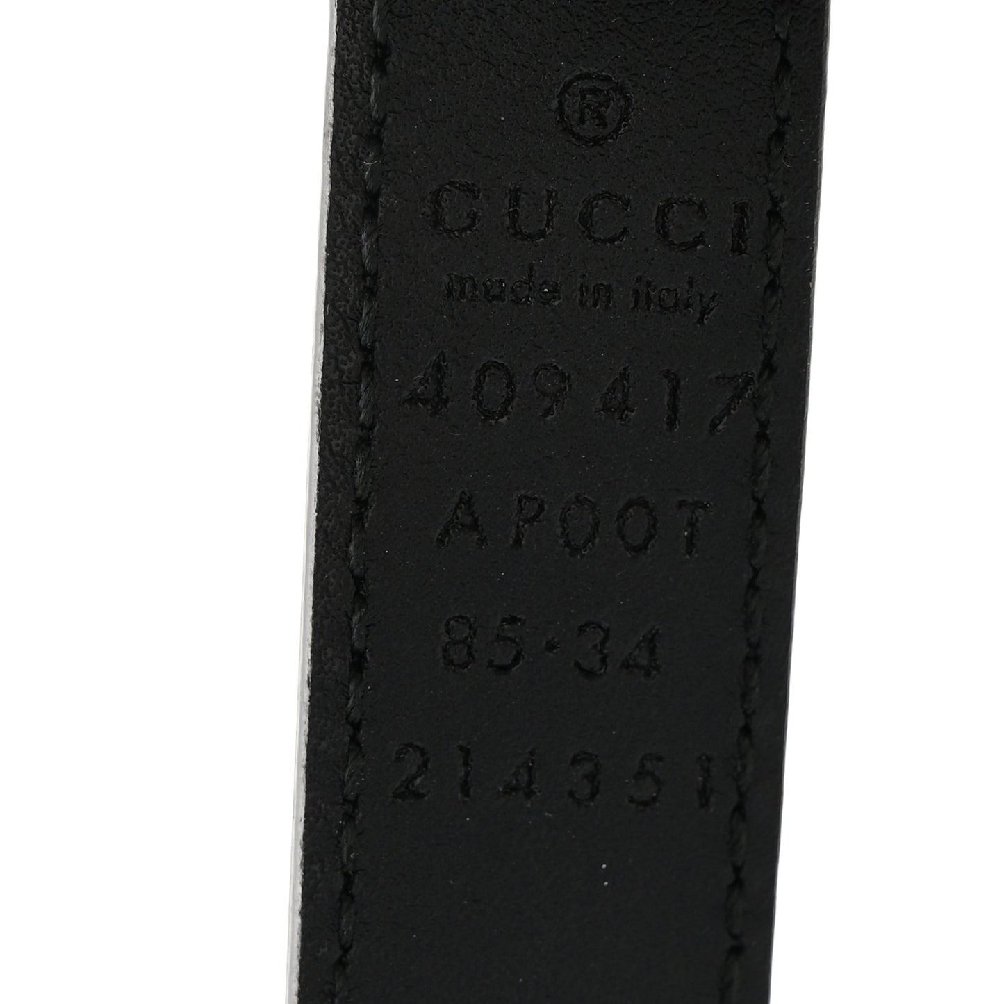 Calfskin Double G 20mm Belt 85 34 Black