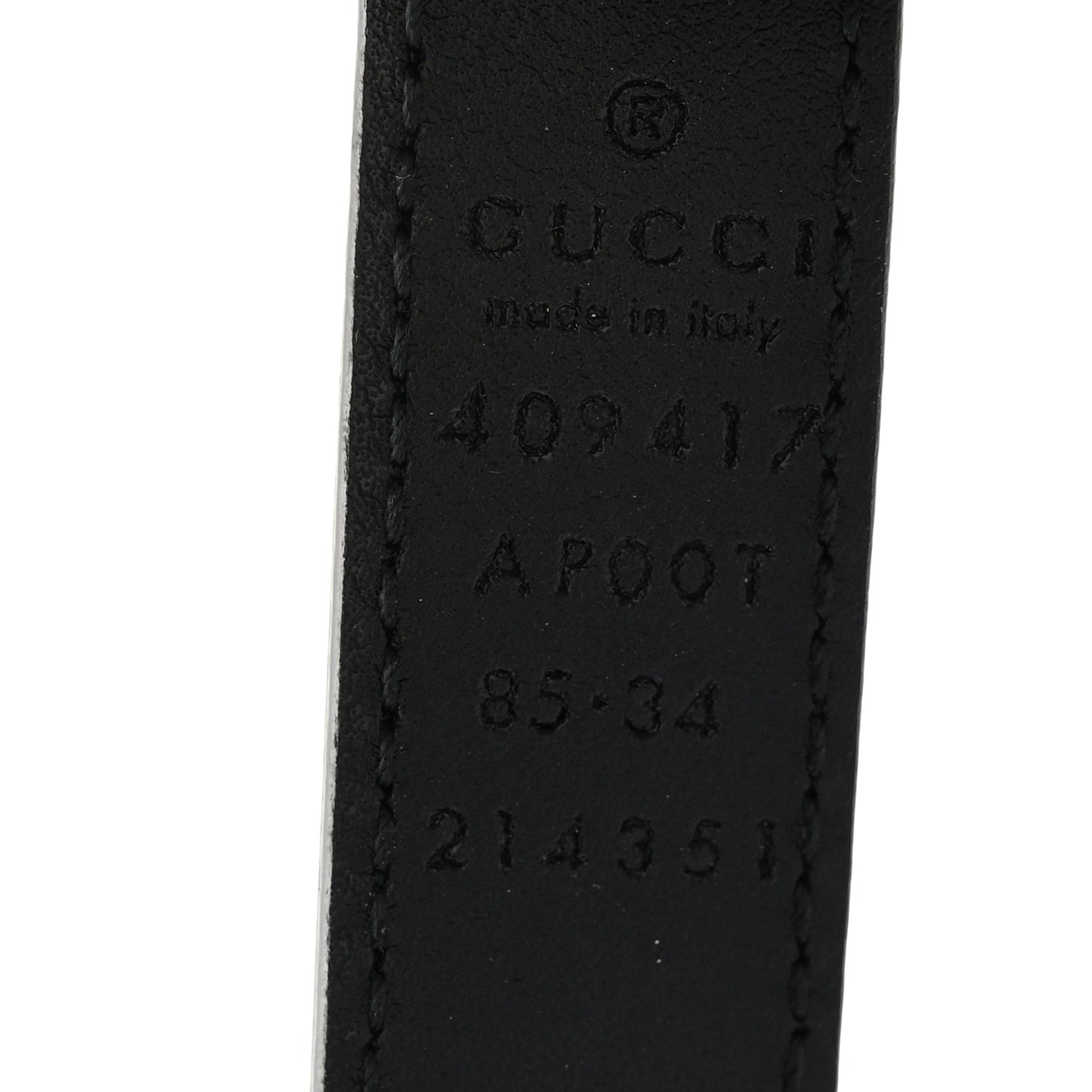 Gucci Calfskin Double G 20mm Belt 85 34 Black 3 of 5