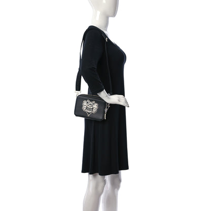Christian Dior X SHAWN STUSSY Grained Calfskin Double Zip Crossbody Pouch Black 3 of 11