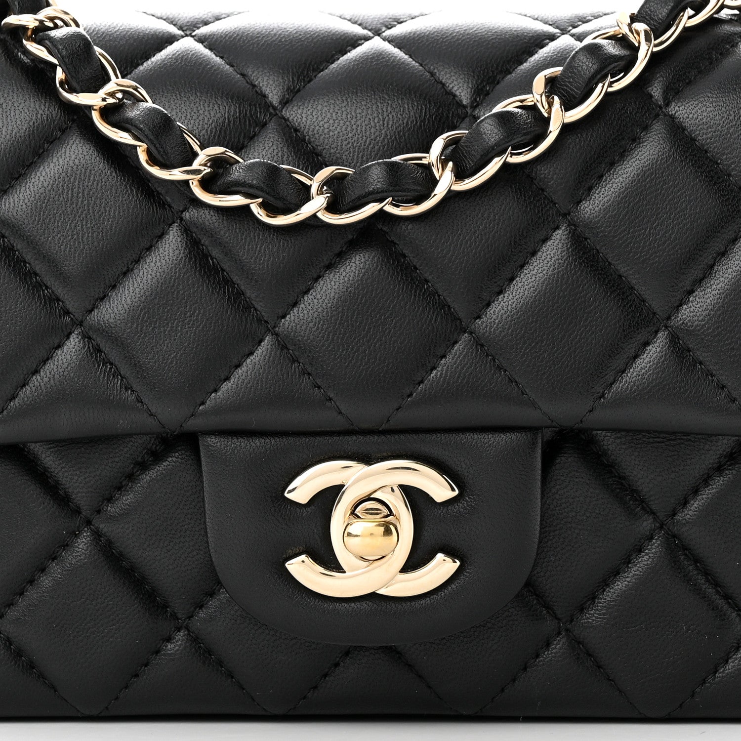 Chanel Lambskin Quilted Mini Rectangular Flap Black 8 of 11