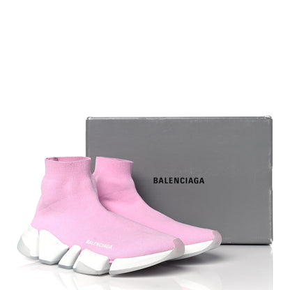 Balenciaga Technical 3D Recycled Knit Bi-Color Womens Speed 2.0 Transparent Sole Sneakers 40 Pink 8 of 8
