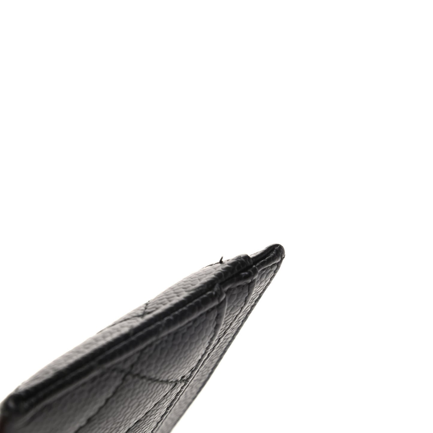 Caviar Quilted Card Holder Black