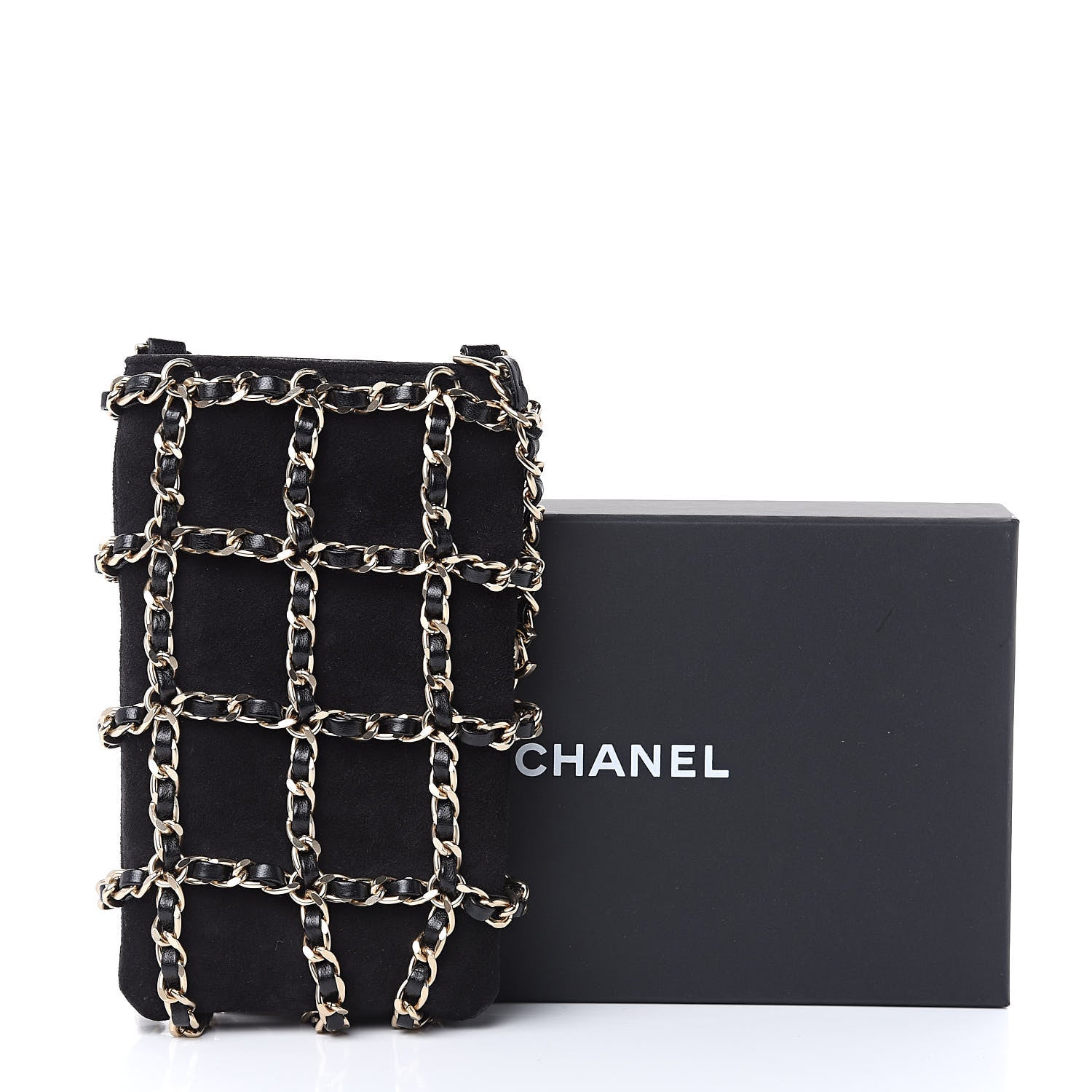 Chanel Suede Tech Me Out Clutch With Chain Black 8 of 8