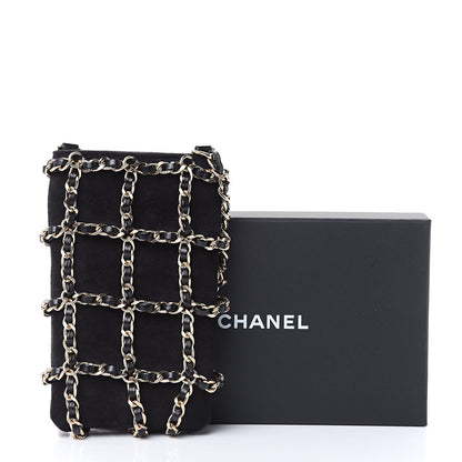 Chanel Suede Tech Me Out Clutch With Chain Black 8 of 8