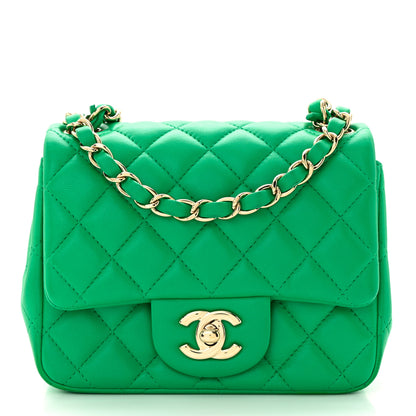 Chanel Lambskin Quilted Mini Square Flap Green 1 of 16