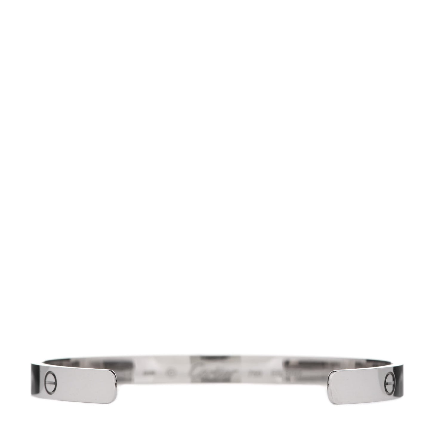 18K White Gold LOVE Cuff Bracelet 19