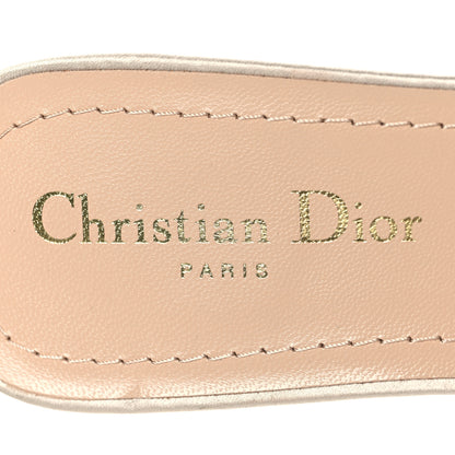 Christian Dior Metallic Satin Embroidered Dway 35mm Slide Sandals 40 Pale Gold 9 of 10