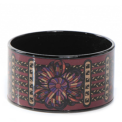 Hermes Enamel Printed Rubans de Cheval Extra Wide Bracelet 65 1 of 4