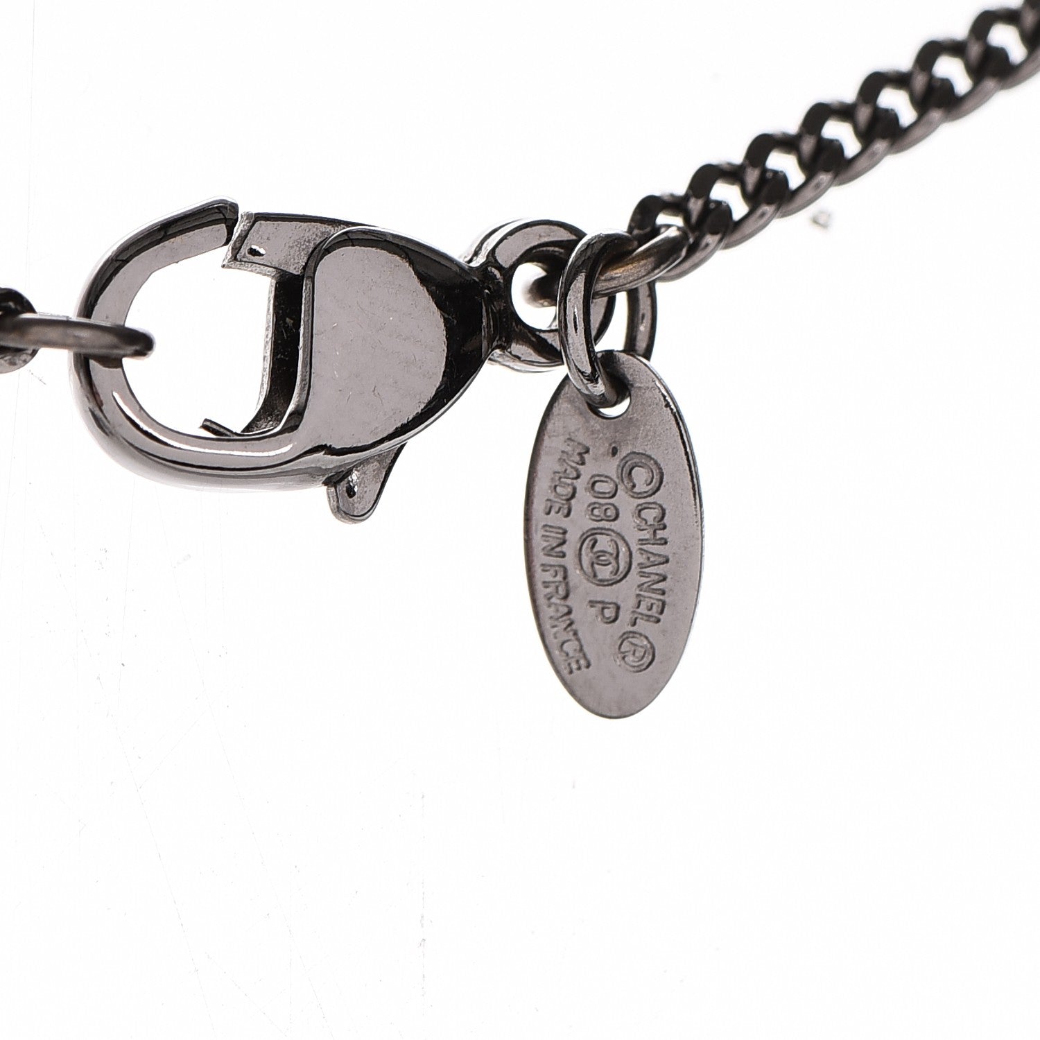 Chanel Pearl CC Pendant Necklace Ruthenium 6 of 7