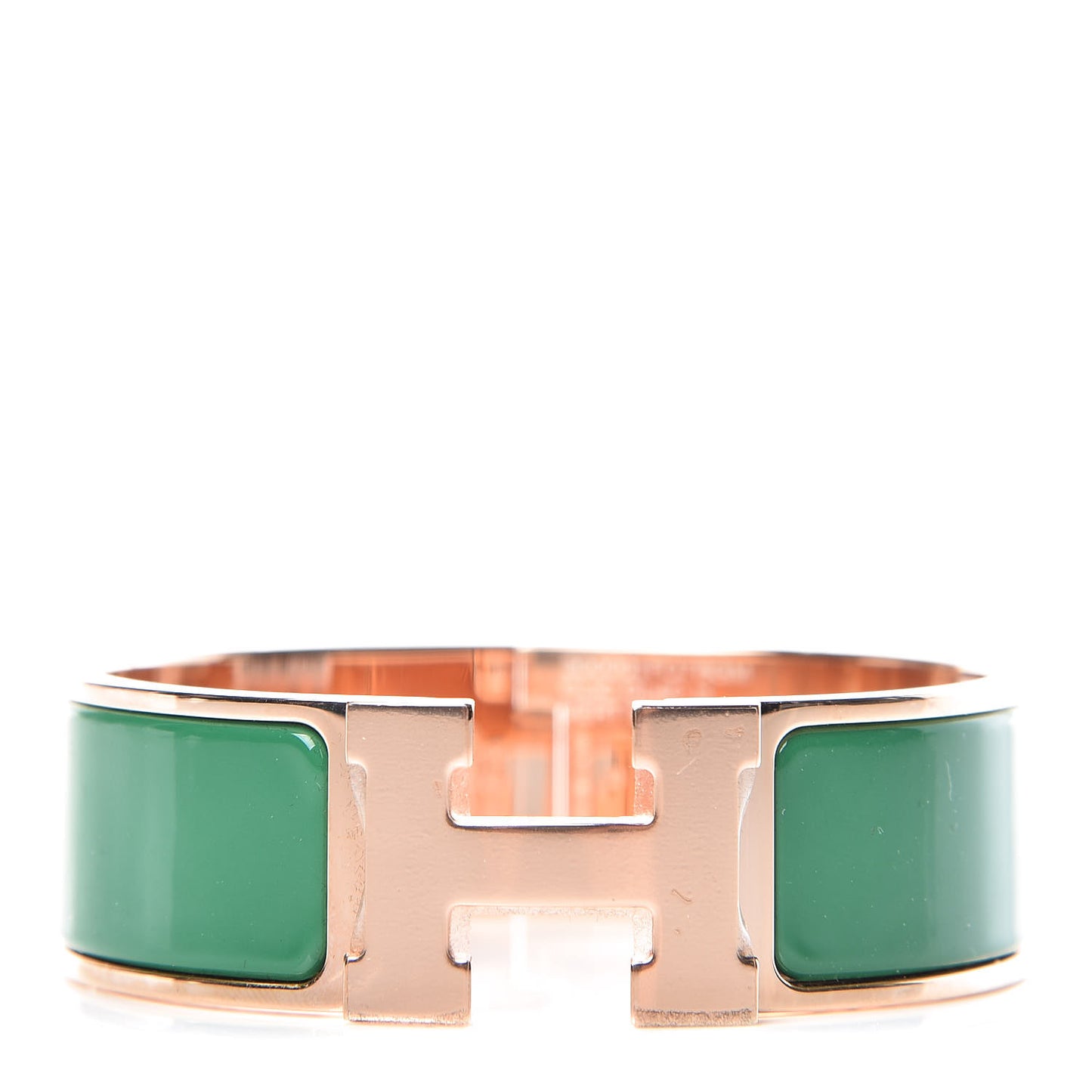 Enamel Wide Clic Clac H Bracelet GM Vert Sapin