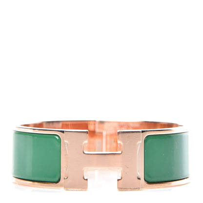 Hermes Enamel Wide Clic Clac H Bracelet GM Vert Sapin 1 of 4