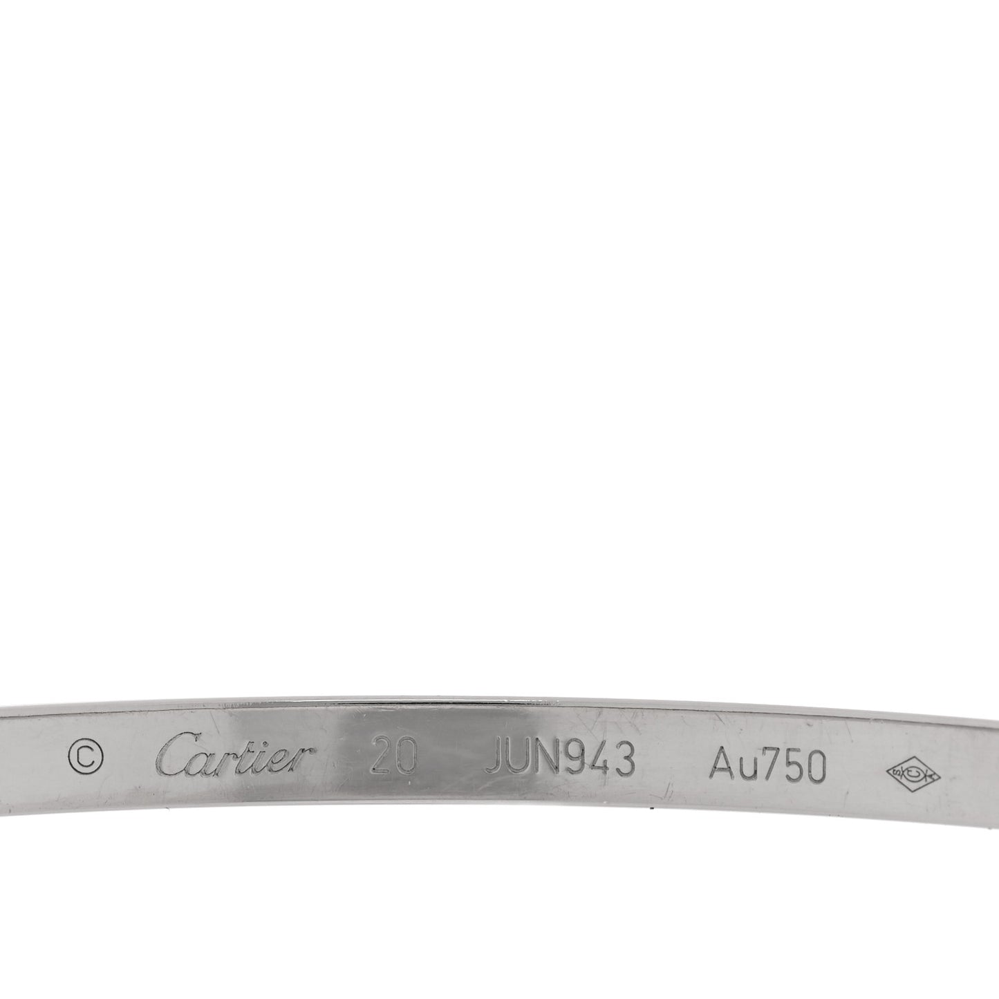 18K White Gold Small LOVE Bracelet 20