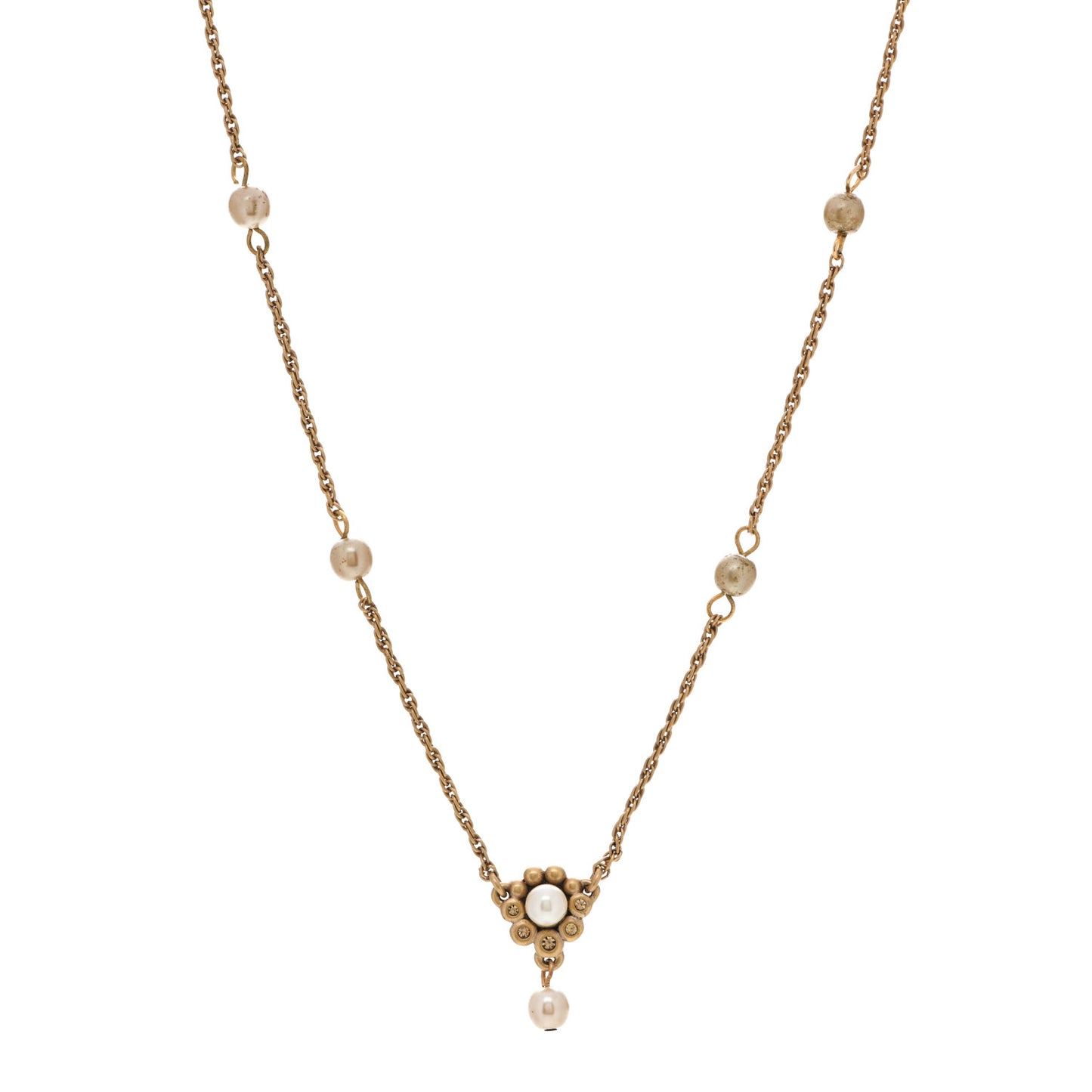 Pearl Long Necklace Gold