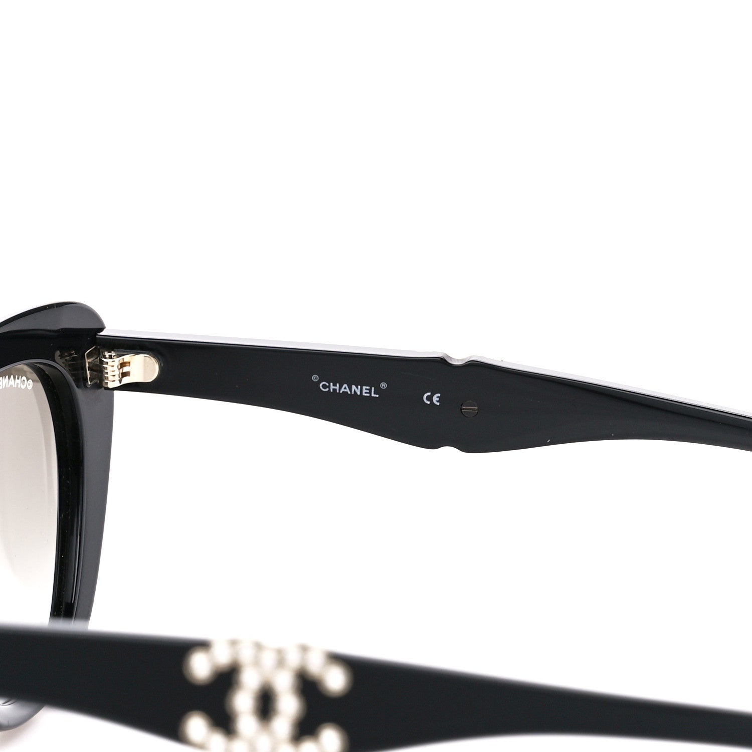 Chanel Acetate Crystal CC Butterfly Sunglasses 71417 Black 6 of 8