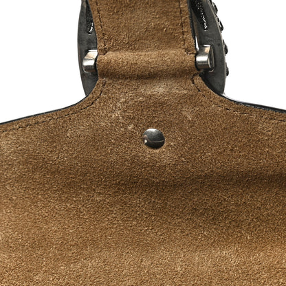 Gucci GG Supreme Monogram Suede Crystal Small Dionysus Shoulder Bag Beige Ebony Taupe 12 of 14