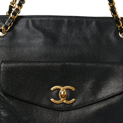 Chanel Caviar Flap Shoulder Bag Black 7 of 9