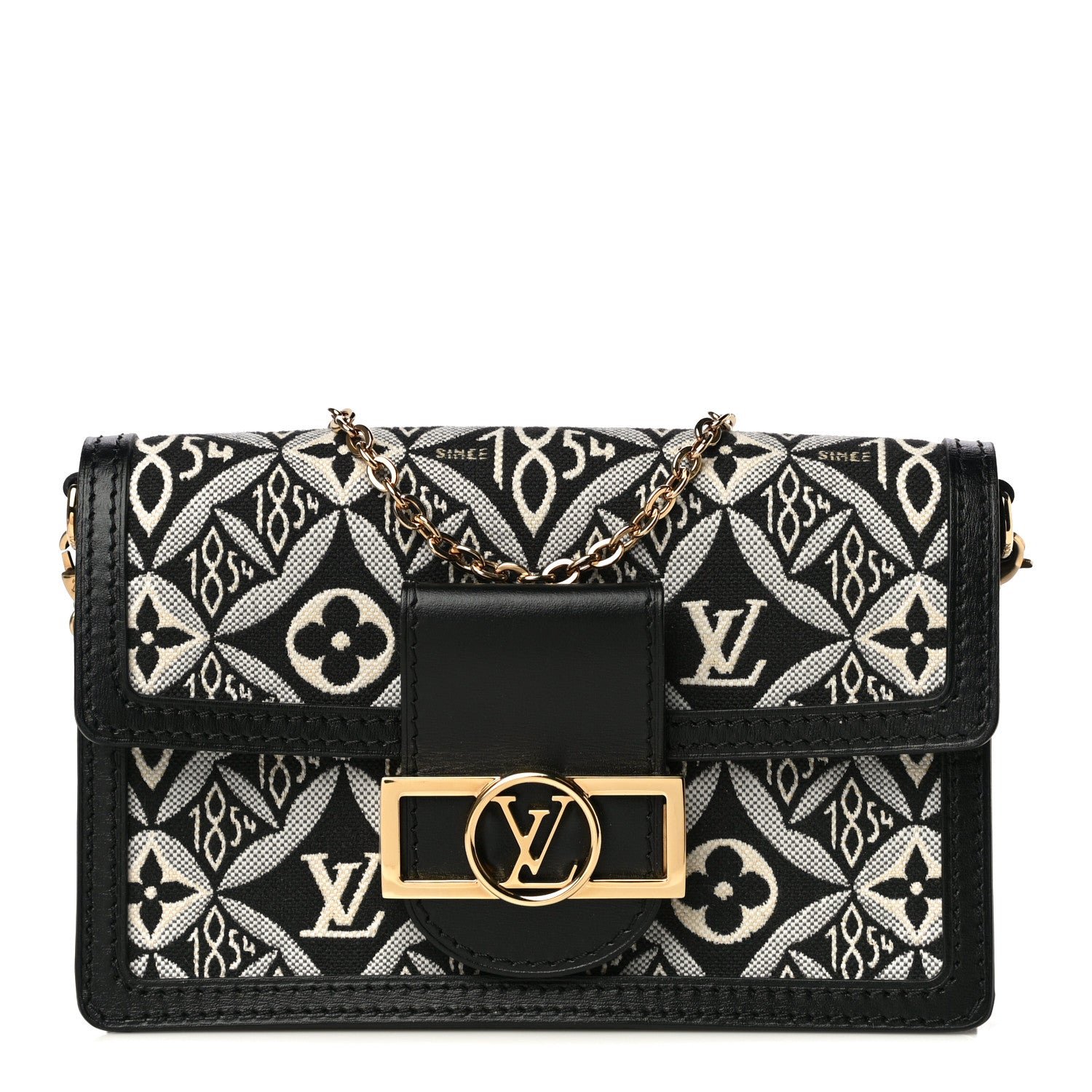 Louis Vuitton Jacquard Since 1854 Dauphine Chain Wallet Grey 1 of 9