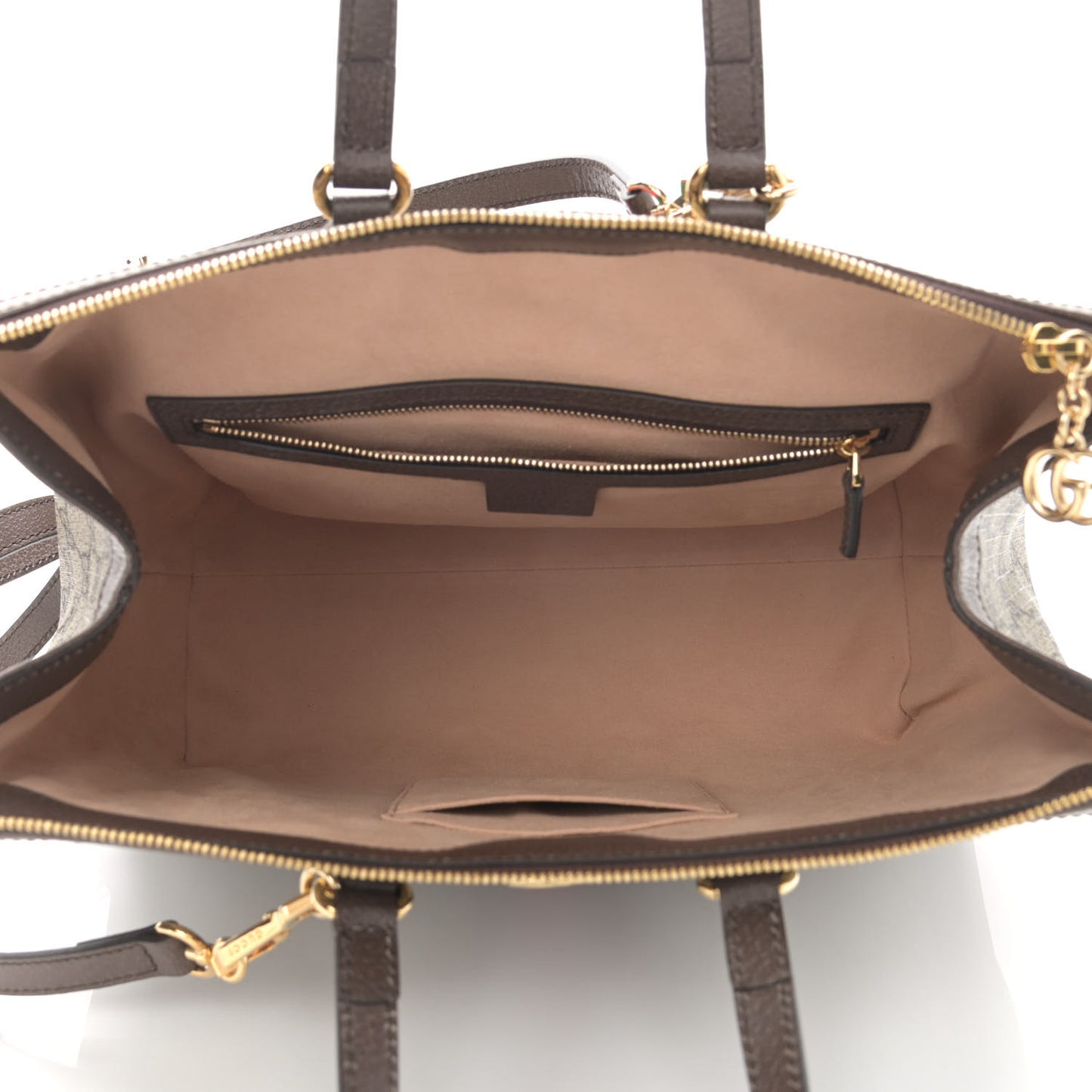 GG Supreme Monogram Web Medium Ophidia Tote Bag Brown