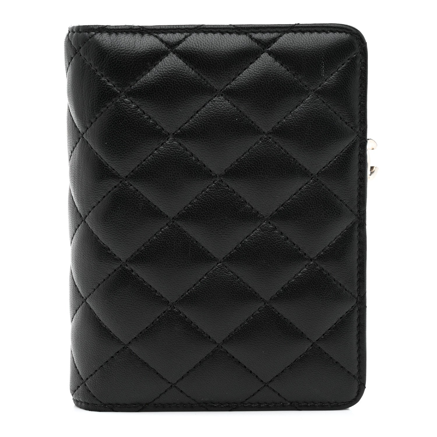 Chanel Lambskin Quilted Zip Around Coin Purse Wallet Black 1 of 11