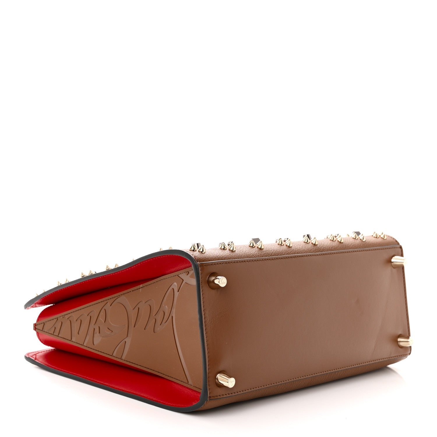 Christian Louboutin Calfskin Spikes Loubinthesky Medium Paloma Biscotto 4 of 11