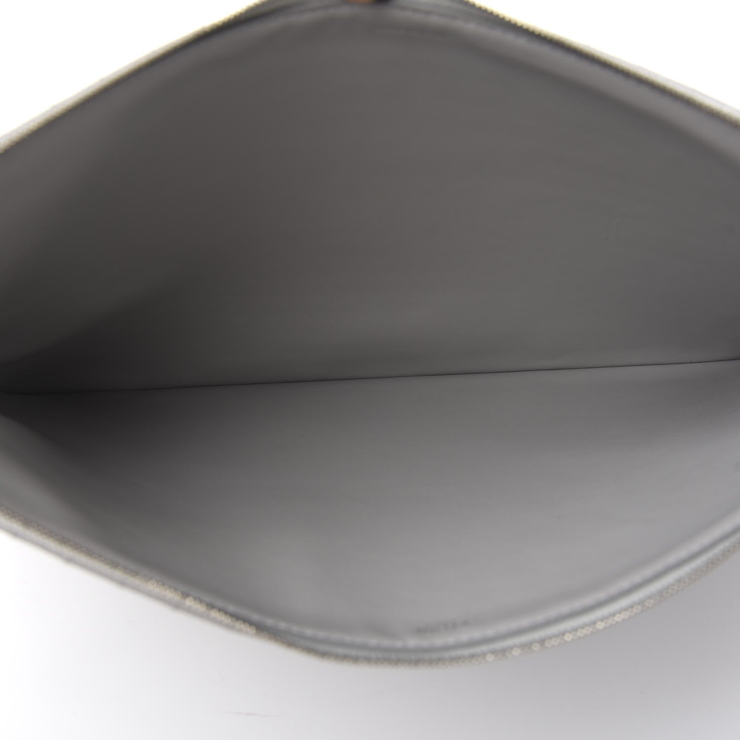 Celine Lambskin Quilted Zip Pouch Grey 4 of 7