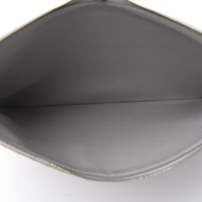 Celine Lambskin Quilted Zip Pouch Grey 4 of 7