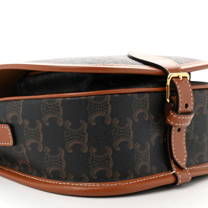Celine Triomphe Canvas Medium Folco Bag Tan 8 of 9