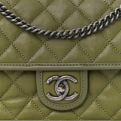 Chanel Calfskin Quilted Medium Casual Riviera Flap Green 9 of 11