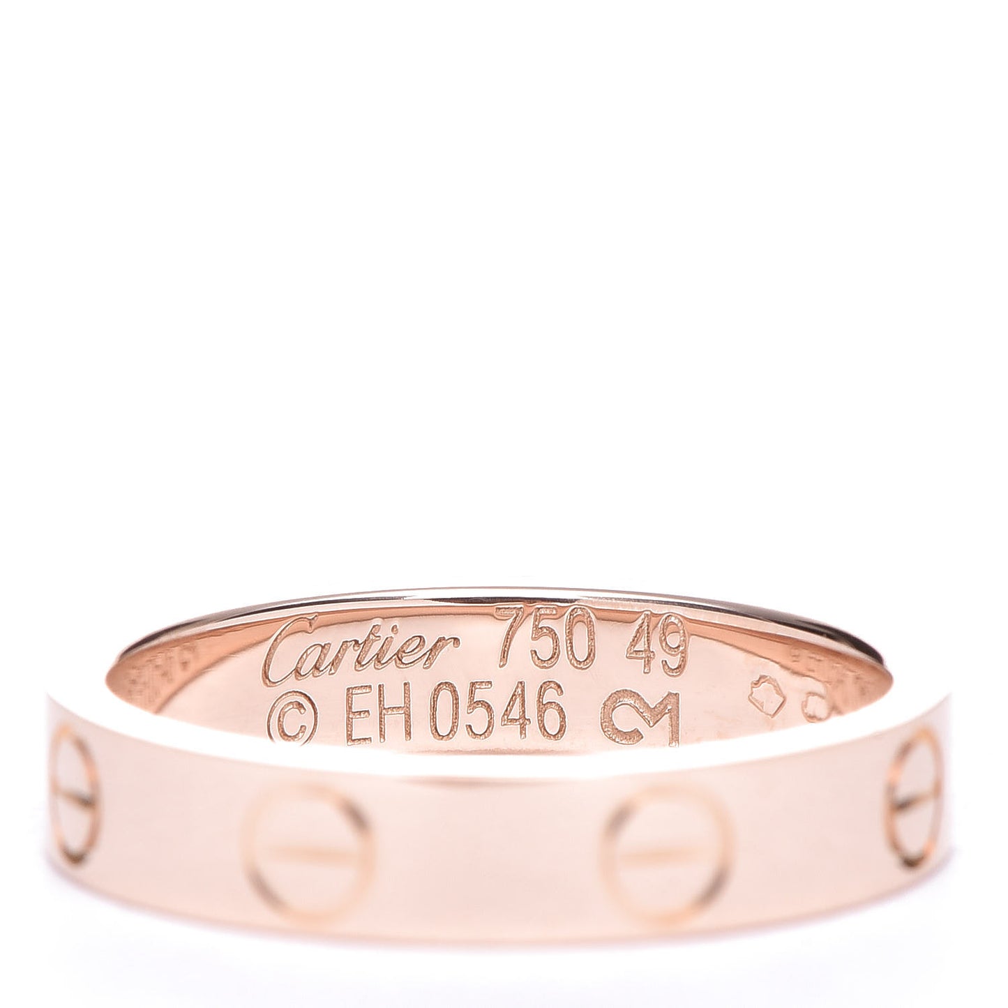 18K Pink Gold 3.5mm LOVE Wedding Band Ring 49 4.75