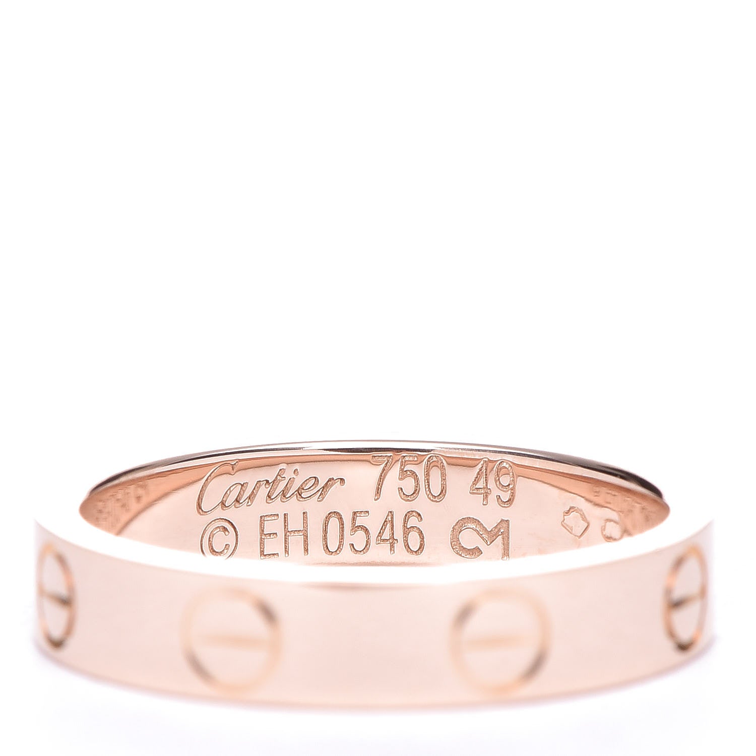 Cartier 18K Pink Gold 3.5mm LOVE Wedding Band Ring 49 4.75 3 of 4