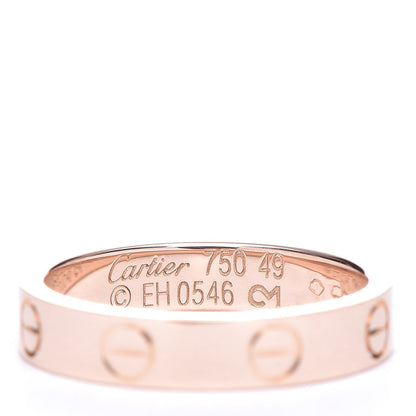 Cartier 18K Pink Gold 3.5mm LOVE Wedding Band Ring 49 4.75 3 of 4
