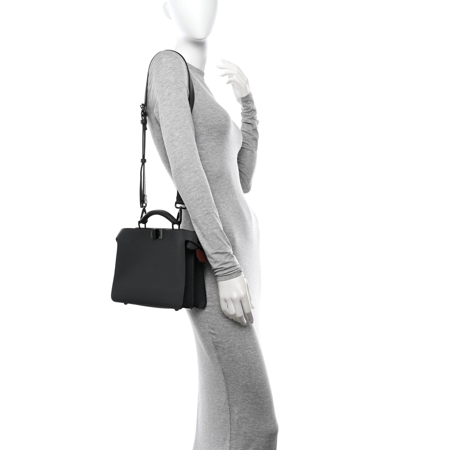 Fendi Cuoio Romano Vitello Cover Monochrome Peekaboo I SEE U Satchel 2 of 14