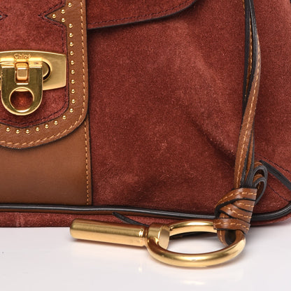 Chloe Suede Studded Small Lexa Shoulder Bag Saffron Red 12 of 19