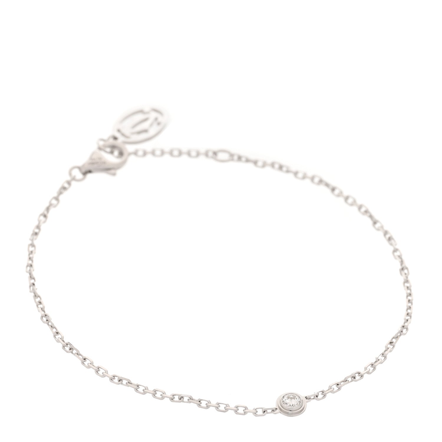 Cartier 18K White Gold Diamond SM D'Amour Bracelet 1 of 5