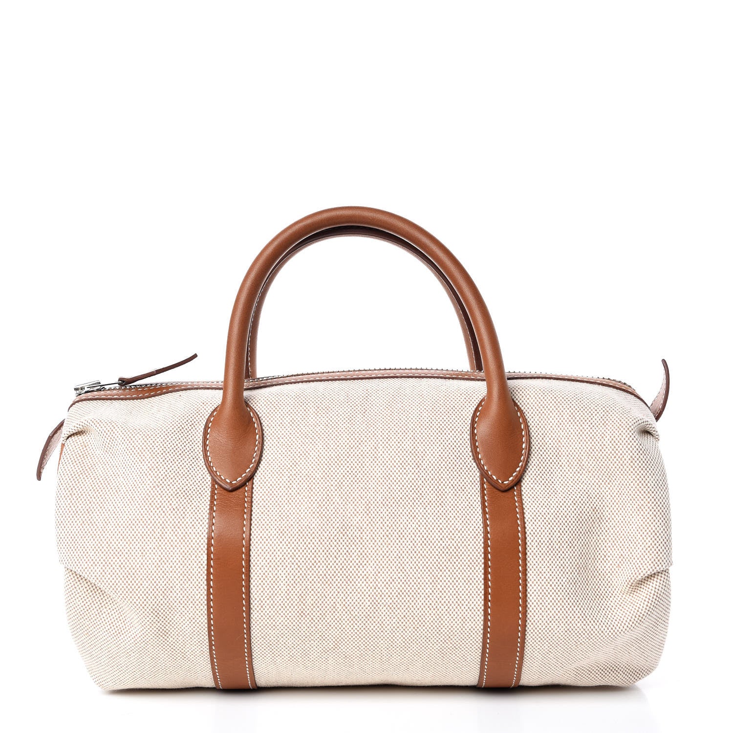 Hermes Toile Natural Barenia Polochon Mademoiselle Bag 1 of 10