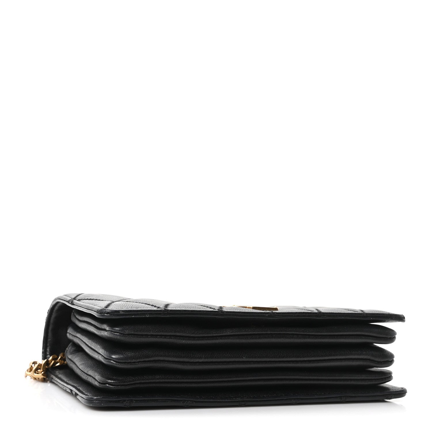 Saint Laurent Lambskin Diamond Quilted Monogram Angie Chain Bag  Black 4 of 10