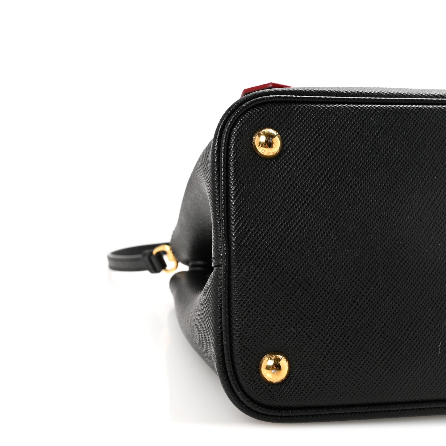 Saffiano Cuir Medium Double Bag Black Fuoco