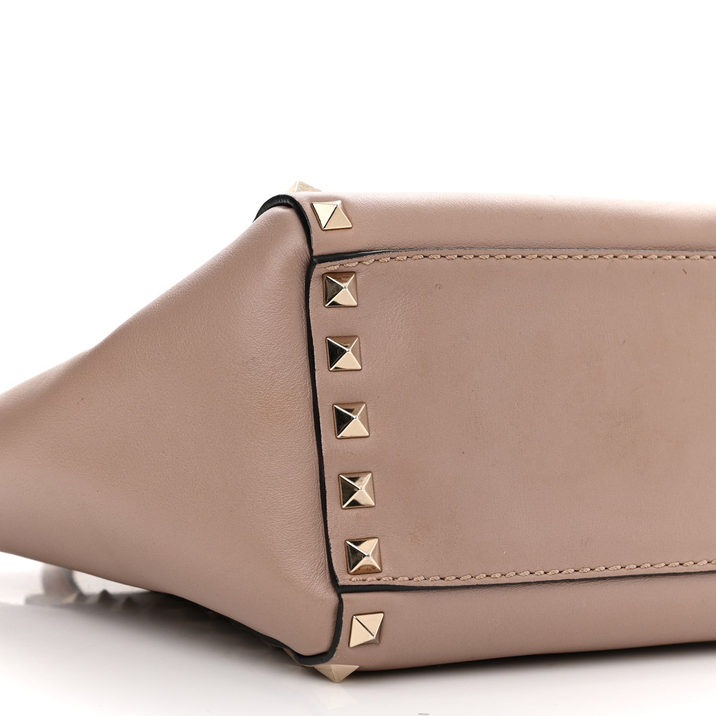 Vitello Mini Rockstud Tote Poudre