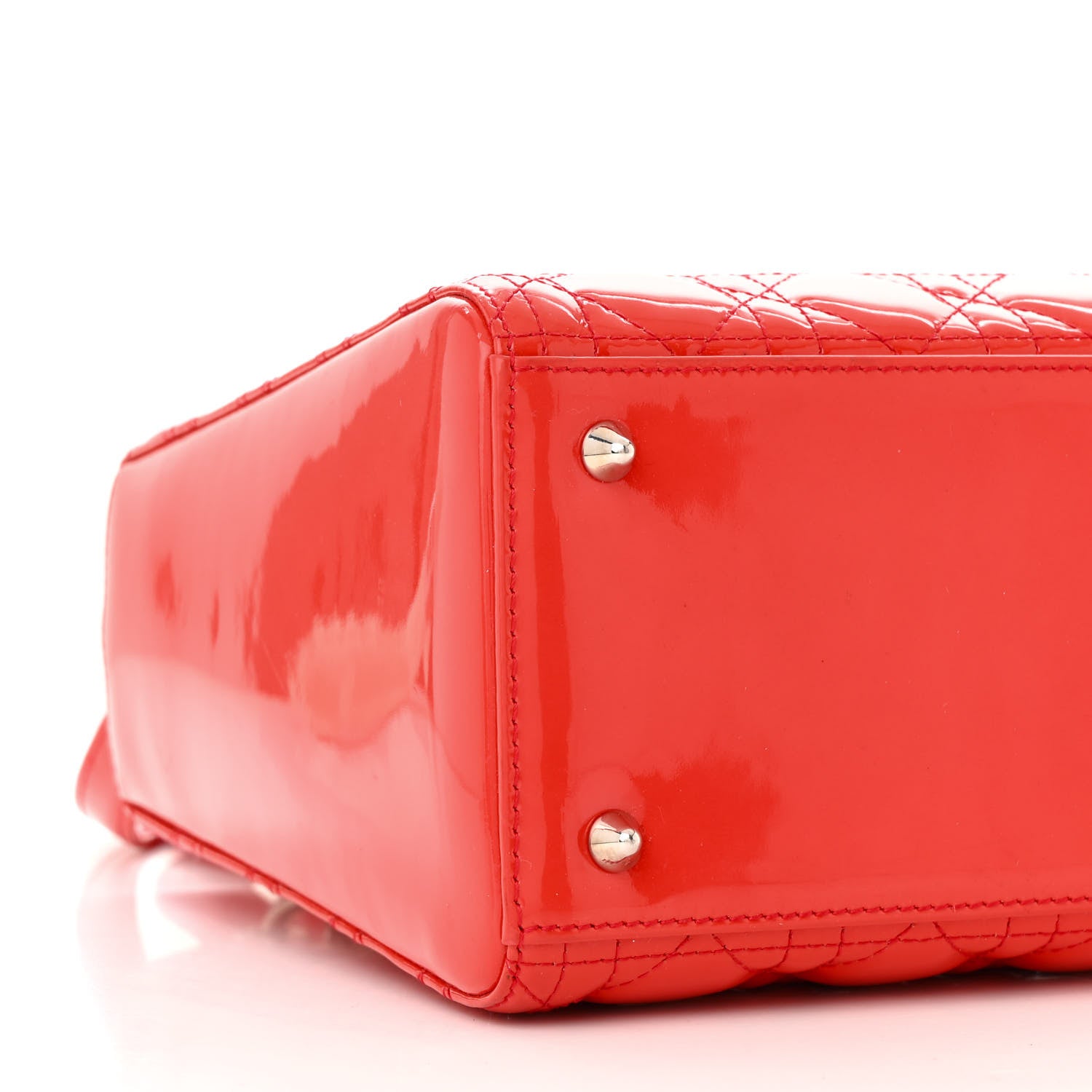 Christian Dior Patent Cannage Medium Lady Dior Red 9 of 10