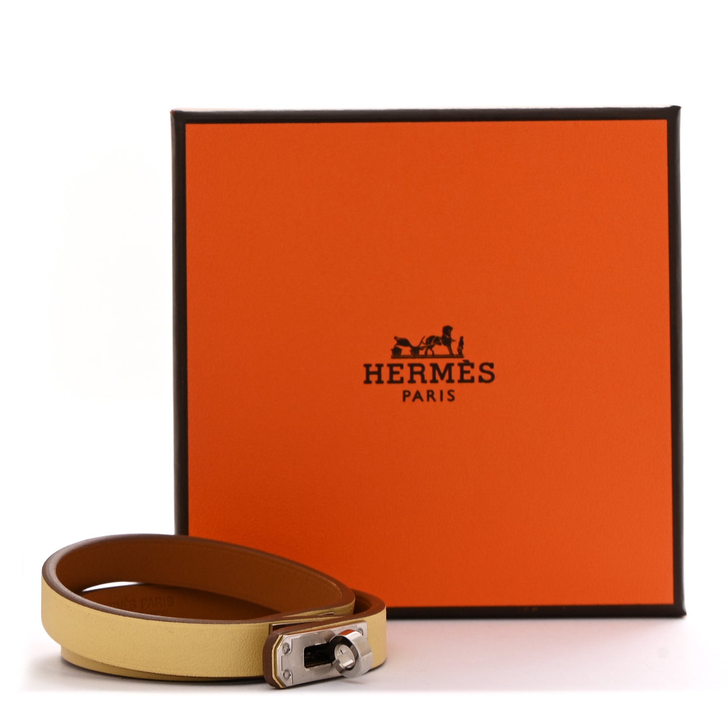 Swift Mini Kelly Double Tour Bracelet T2 Jaune Poussin