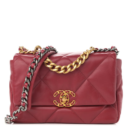 Chanel Goatskin Quilted Medium Chanel 19 Flap Dark Pink 1 of 11
